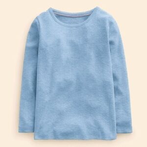 NWOT Mini Boden Light Blue Long Sleeve Pointelle Top 9-10